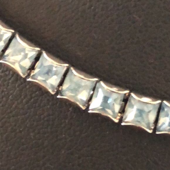 VINTAGE 1950’s RARE CHOKER COLLAR NECKLACE IN AQUA BLUE CRYSTALS ! EXCELLENT! - Picture 4 of 7